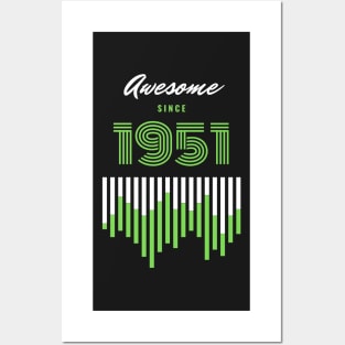 Awesome Since 1951, 70 years old, 70th Birthday Gift Posters and Art